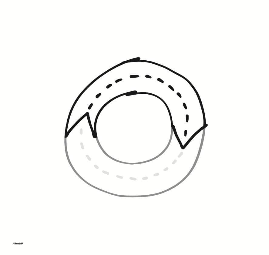 Dynamisk illustrasjon av en syklisk prosess med piler og sirkulære former for lederskapstrening.